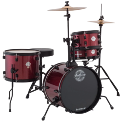 Ludwig Questlove Pocket Kit 4-piece Complete Drum Set - Red Sparkle KTSLC178X025DIR
